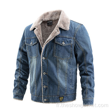 Veste en jean d&#39;hiver pour hommes en gros sur mesure